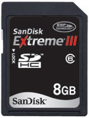 Sandisk Extreme III SDHC 8GB (SDSDRX3-8192-E21)